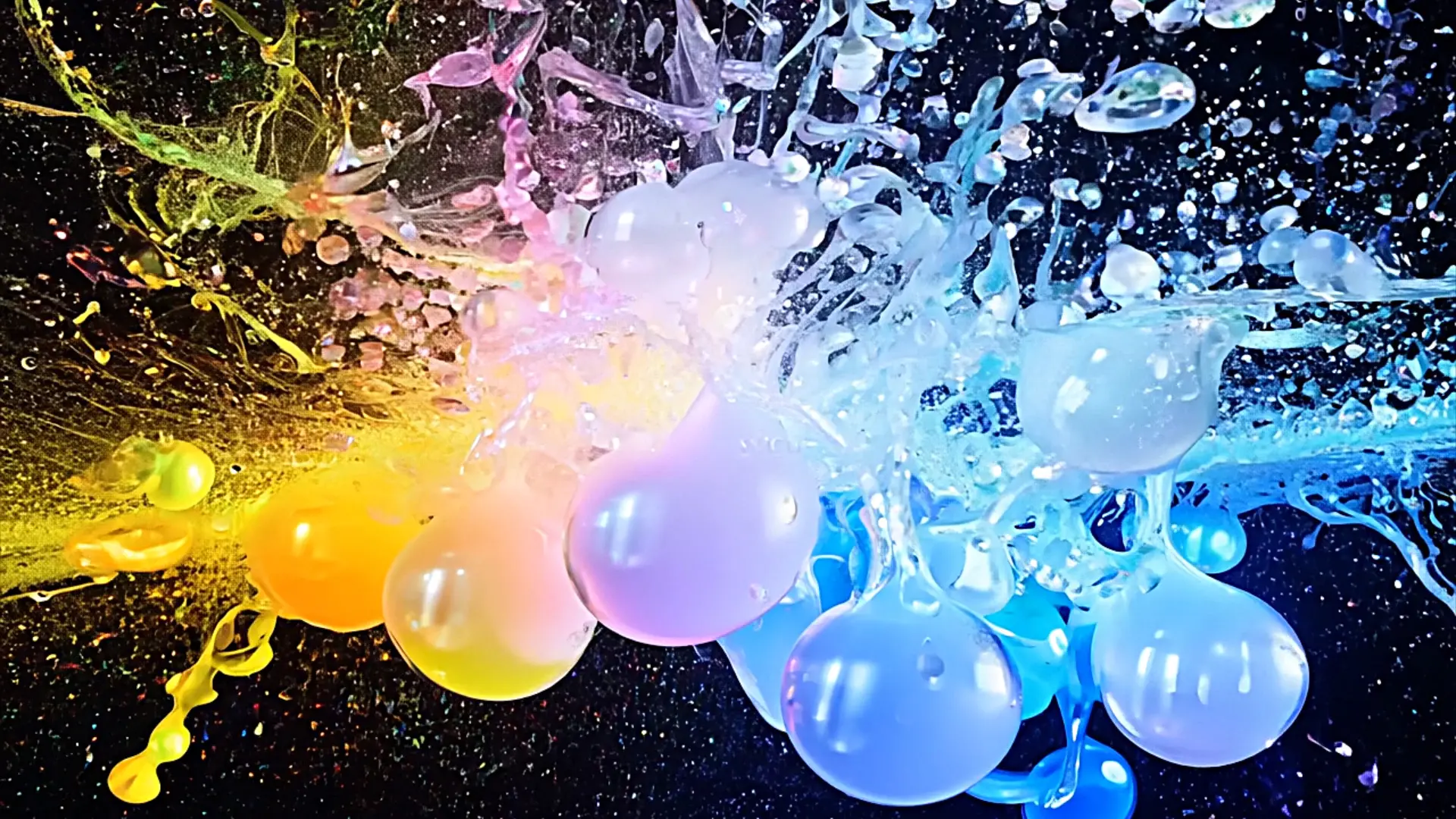 High-Speed Water Balloon Burst Background for Creative Animation